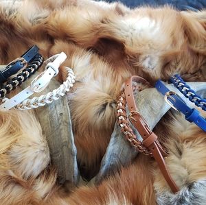 NWOT - Braided Faux Leather & Silver tone Chain